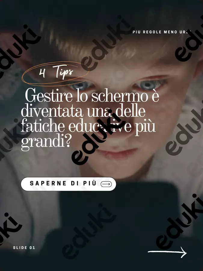 4 tips - Gestire lo schermo Materiale di supporto/inclusione - 4 tips - Gestire lo schermo - Più regole, meno urla - Pagina di copertina