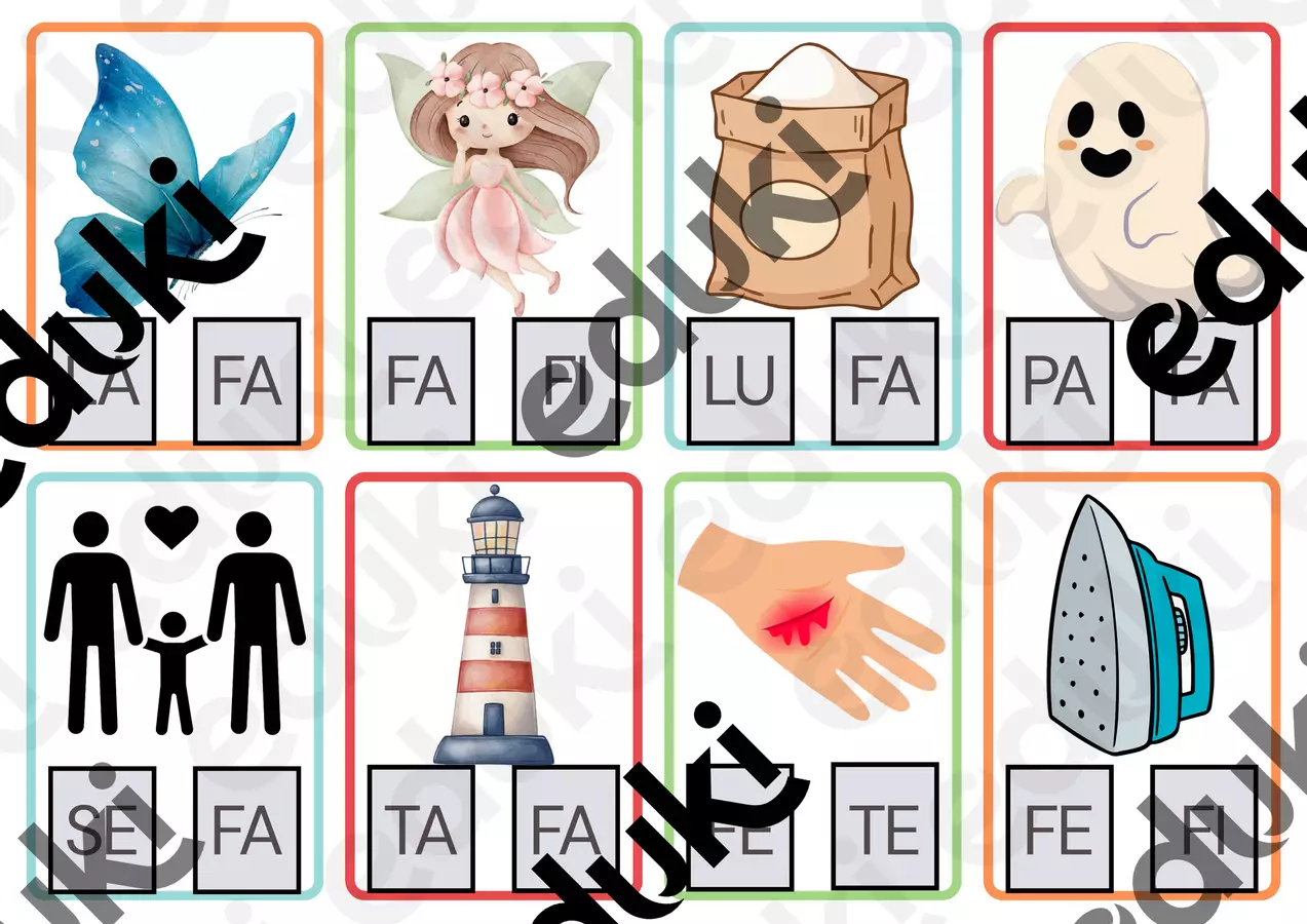 Flashcard con sillaba iniziale FA FE FI FO FU Flashcard - Flashcard con sillaba iniziale FA FE FI FO FU - Maestra_Alice - Pagina di copertina
