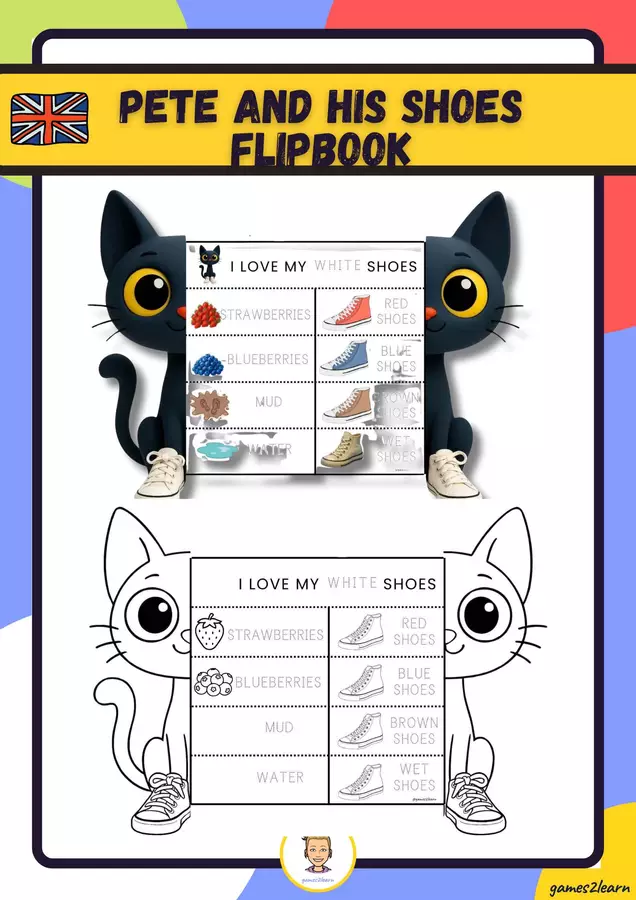 Pete and his Shoes Flipbook Esercizi - Pete and his Shoes Flipbook - games2learn - Pagina di copertina