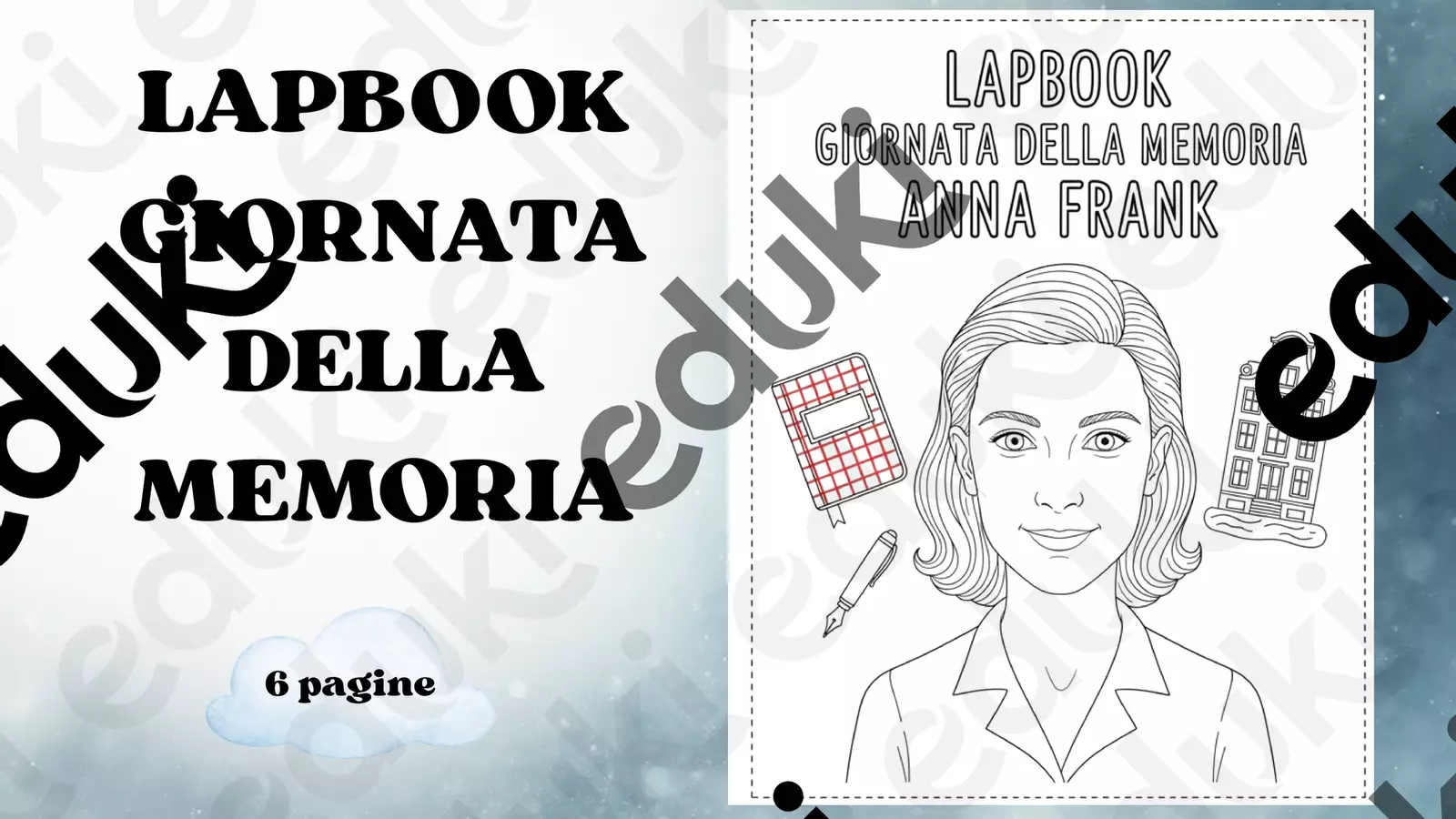 LAPBOOK GIORNATA DELLA MEMORIA- ANNA FRANK Materiale di supporto/inclusione - LAPBOOK GIORNATA DELLA MEMORIA- ANNA FRANK - Teacher Fra Bonny - Pagina di copertina