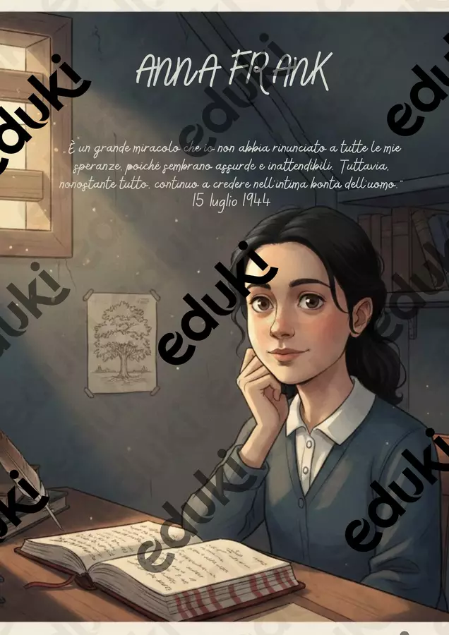 Chi era Anna Frank ? Materiale di supporto/inclusione - Chi era Anna Frank ? - Teacher Fra Bonny - Pagina di copertina