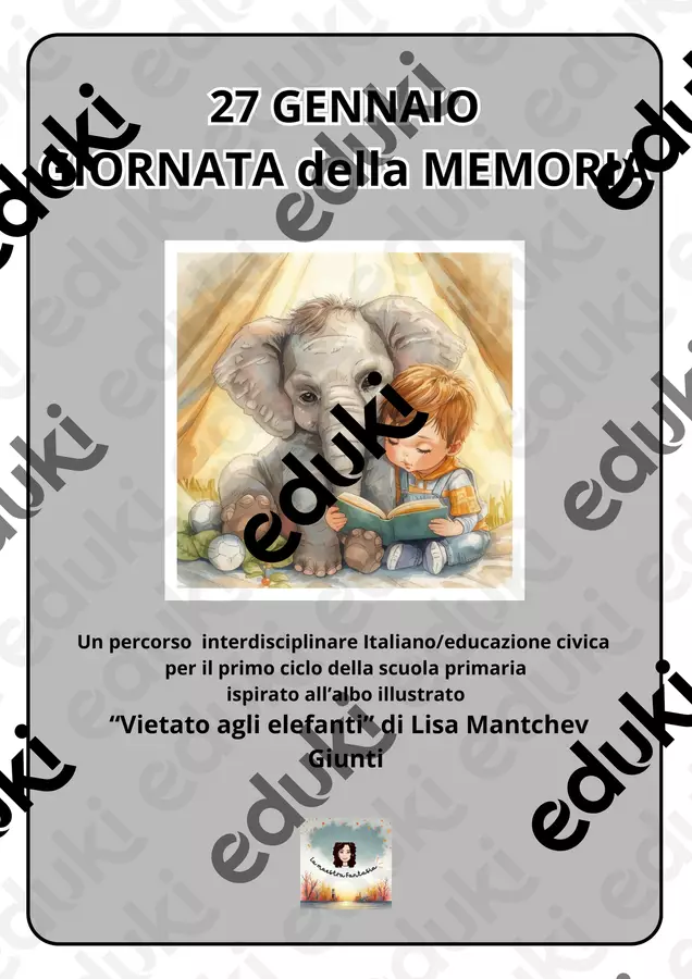 27 GENNAIO GIORNATA della MEMORIA (1) Esercizi - 27 GENNAIO GIORNATA della MEMORIA (1) - La maestra Fantasia - Pagina di copertina