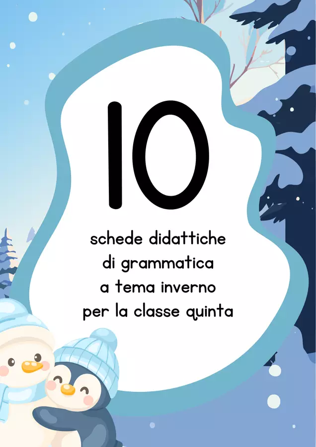 Ripasso di grammatica per la classe quinta a tema inverno Esercizi - Ripasso di grammatica per la classe quinta a tema inverno - MilleLibriPerBambini - Pagina di copertina