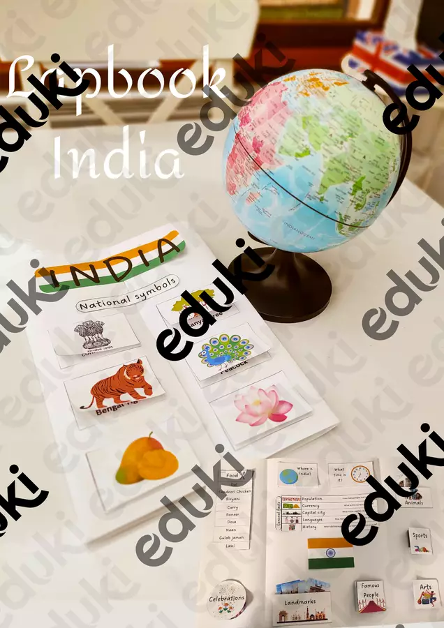 Lapbook India in inglese Altro tipo di materiale - Lapbook India in inglese - ConversationsWithMarie - Pagina di copertina