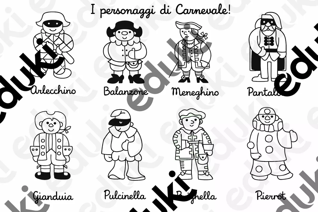 I personaggi di carnevale! Altro tipo di materiale - I personaggi di carnevale! - Maestra Claudy - Pagina di copertina