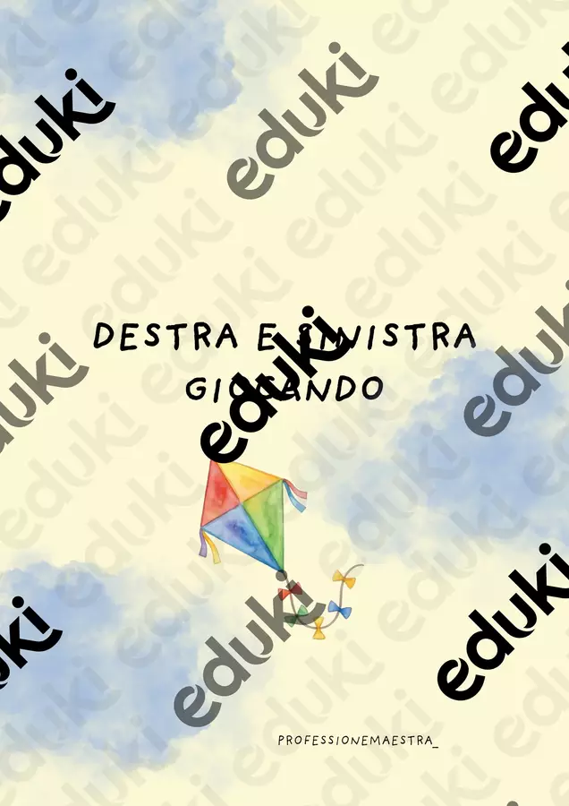 Destra e sinistra giocando Materiale di supporto/inclusione - Destra e sinistra giocando - professionemaestra_ - Pagina di copertina