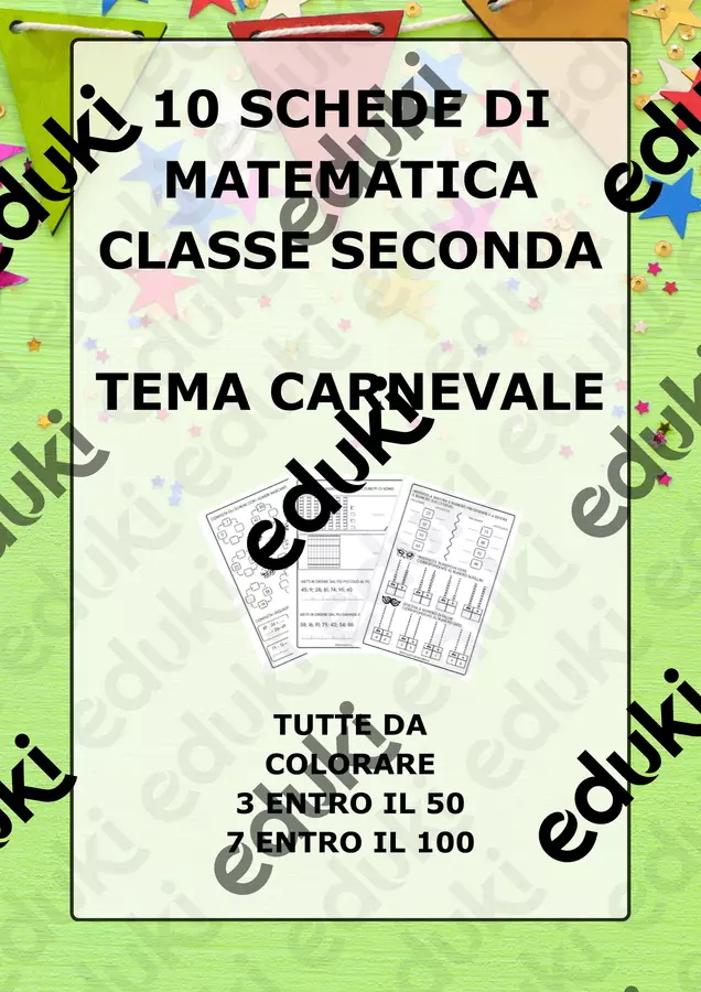 CARNEVALE MATEMATICA CLASSE SECONDA Esercizi - CARNEVALE MATEMATICA CLASSE SECONDA - Spassocartaforbice - Pagina di copertina