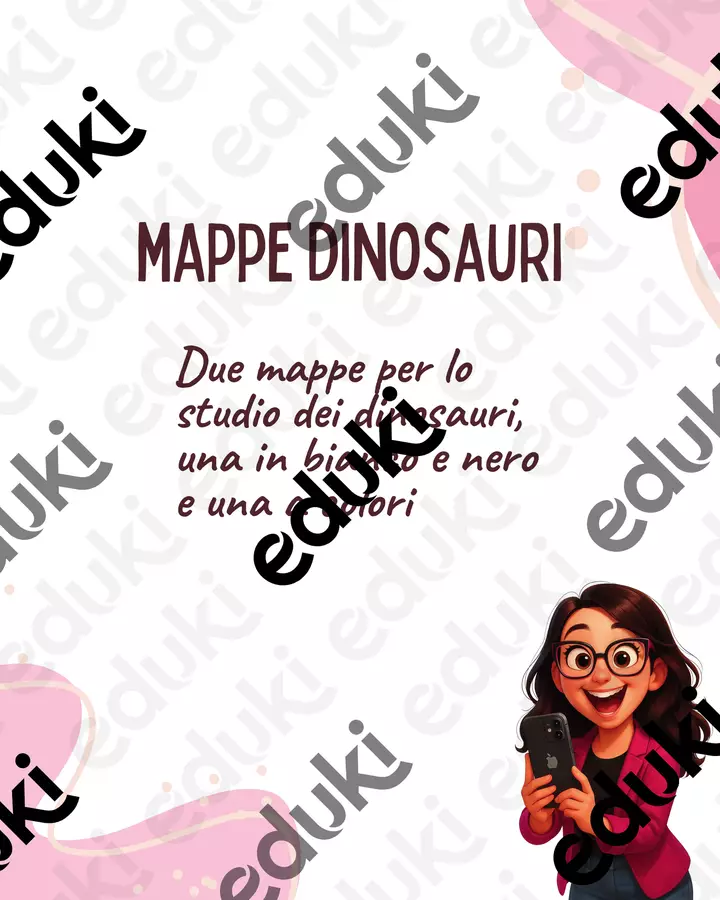Mappa dinosauri - colori e b/n Materiale di supporto/inclusione - Mappa dinosauri - colori e b/n - Maestre Disordinarie - Pagina di copertina