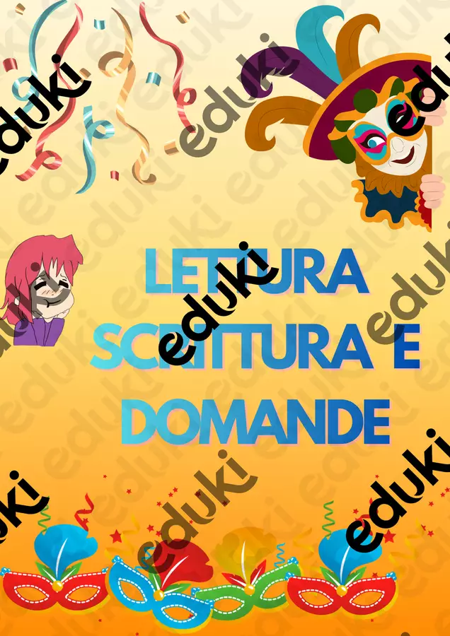 IL CARNEVALE DELLE MASCHERE: lettura e scrittura Esercizi - IL CARNEVALE DELLE MASCHERE: lettura e scrittura - educatrice_oepac - Pagina di copertina