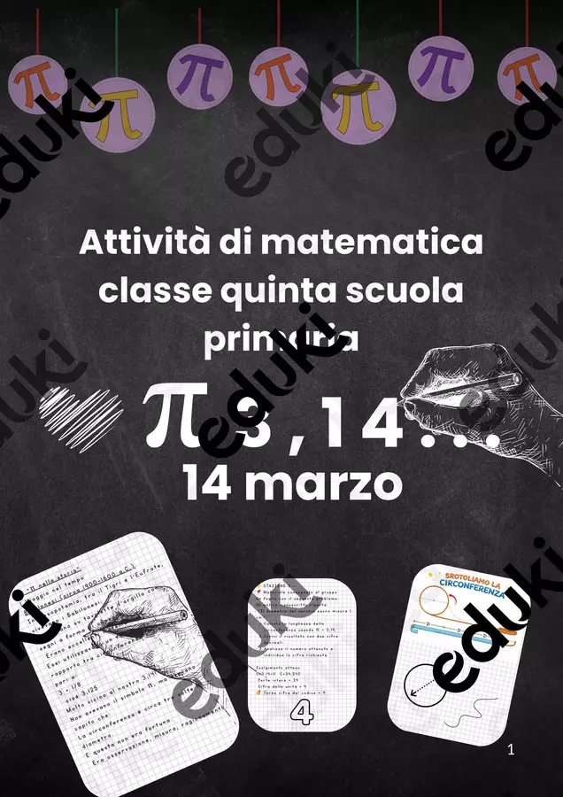 14 marzo Pi greco day attività di matematica classe quinta scuola primaria Esercizi - 14 marzo Pi greco day attività di matematica classe quinta scuola primaria - Maestra Nada - Pagina di copertina