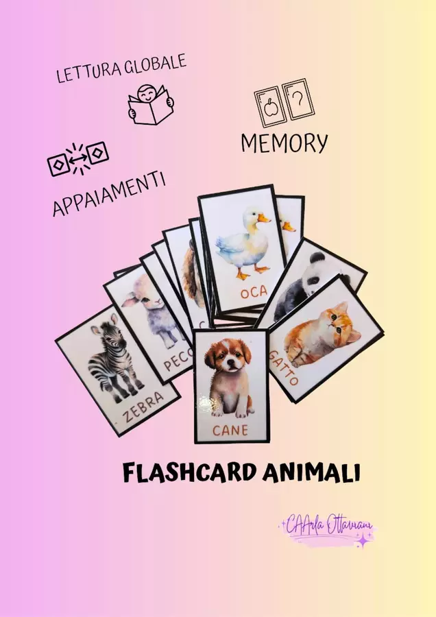 MEMORY FLASHCARD ANIMALI Flashcard - MEMORY FLASHCARD ANIMALI - Caarla - Pagina di copertina