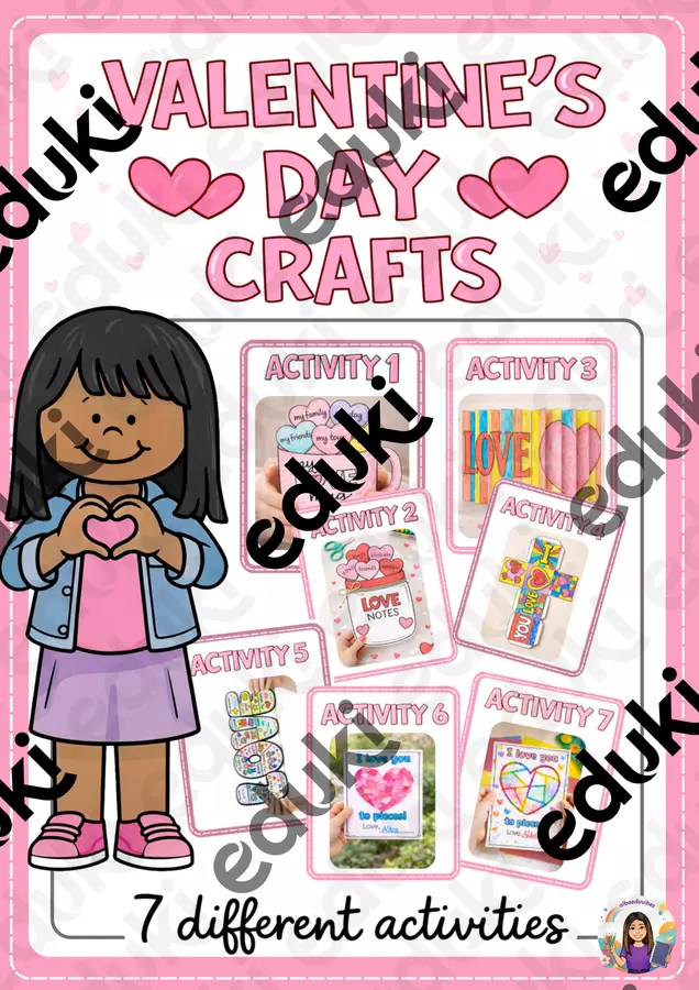 San Valentino - Valentine's Day Crafts Flashcard - San Valentino - Valentine's Day Crafts - Albaeduvibes - Pagina di copertina