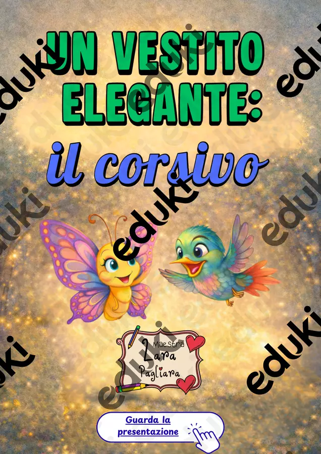 Un vestito elegante il corsivo Altro tipo di materiale - Un vestito elegante il corsivo - Maestra Lara Pagliara - Pagina di copertina