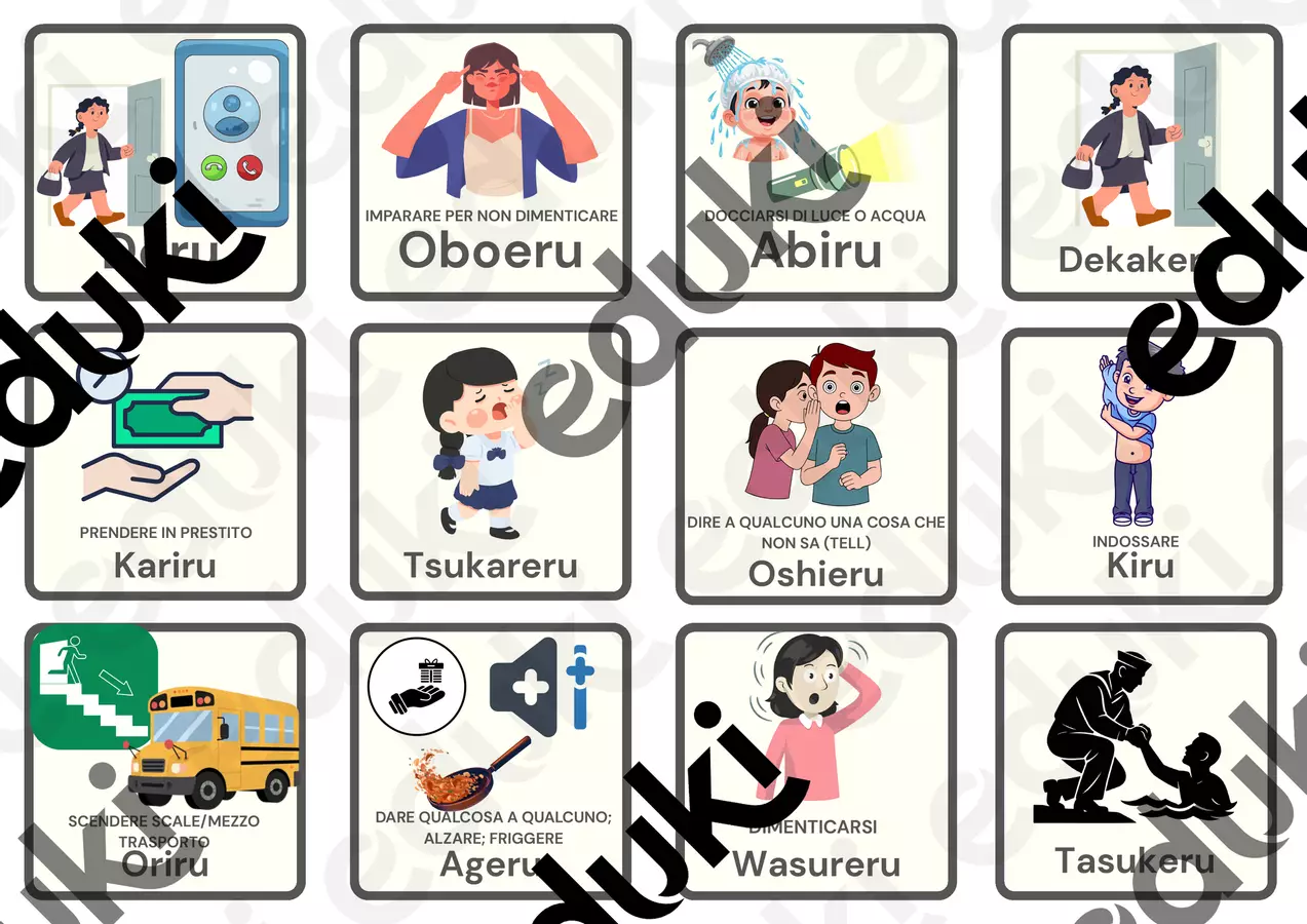 Verbi ICHIDAN e GODAN lingua giapponese Flashcard - Verbi ICHIDAN e GODAN lingua giapponese - Maestra_Alice - Pagina di copertina