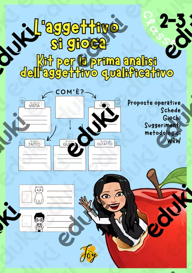 L'aggettivo si gioca - morfologia attiva e analisi grammaticale Serie di lezioni - L'aggettivo si gioca - morfologia attiva e analisi grammaticale - MaestraJoy - Pagina di copertina