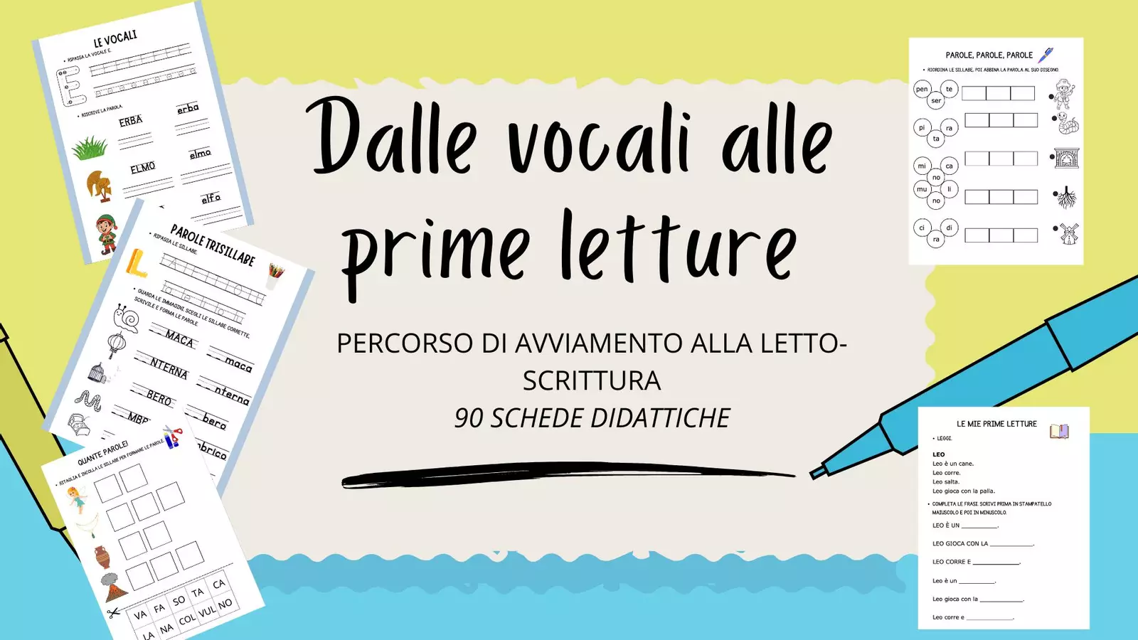 Dalle vocali alle prime letture: percorso letto-scrittura Esercizi - Dalle vocali alle prime letture: percorso letto-scrittura - Imparare passo a passo - Pagina di copertina