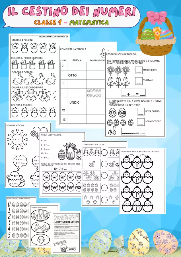 IL CESTINO DEI NUMERI - MATEMATICA - CLASSE PRIMA Esercizi - IL CESTINO DEI NUMERI - MATEMATICA - CLASSE PRIMA - Video & Materiali Didattici - Pagina di copertina