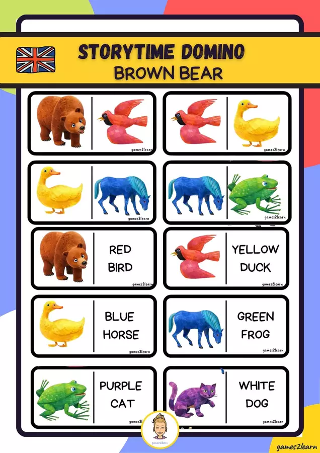 BROWN BEAR DOMINO Giochi - BROWN BEAR DOMINO - games2learn - Pagina di copertina