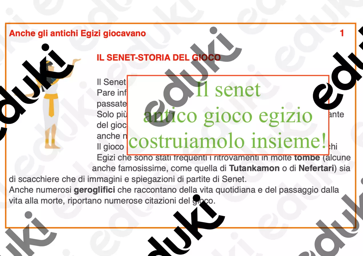 Il senet; antico gioco egizio: costruiamolo insieme! Altro tipo di materiale - Il senet; antico gioco egizio: costruiamolo insieme! - montessorianamentelucca - Pagina di copertina