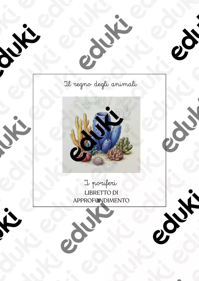 Libretto sul phylum dei poriferi Altro tipo di materiale - Libretto sul phylum dei poriferi - Maestra Emilia - Pagina di copertina