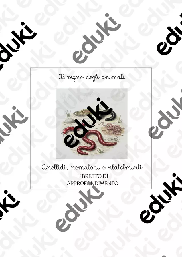 Libretto sugli anellidi, nematodi e platelminti Altro tipo di materiale - Libretto sugli anellidi, nematodi e platelminti - Maestra Emilia - Pagina di copertina