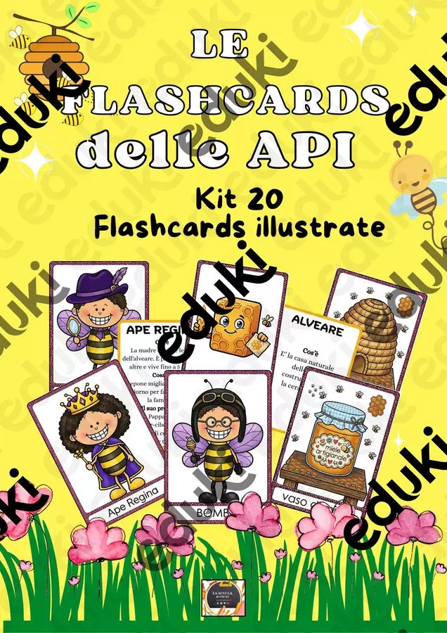 Kit Flashcards delle Api – Società, Prodotti e Curiosità Flashcard - Kit Flashcards delle Api – Società, Prodotti e Curiosità - La scuola di Oscar - Pagina di copertina