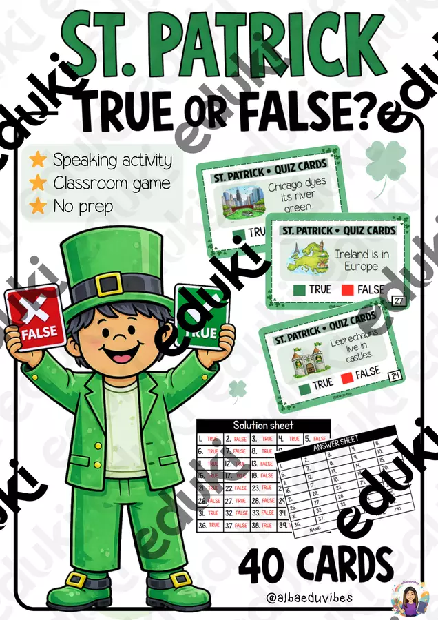 St.Patrick (Quiz Cards) Esercizi - St.Patrick (Quiz Cards) - Albaeduvibes - Pagina di copertina