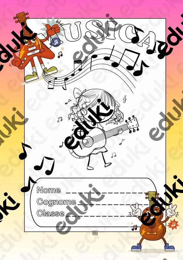 COPERTINA QUADERNO DI MUSICA – BAMBINA – Materiale di supporto/inclusione - COPERTINA QUADERNO DI MUSICA – BAMBINA – - La scuola di Oscar - Pagina di copertina