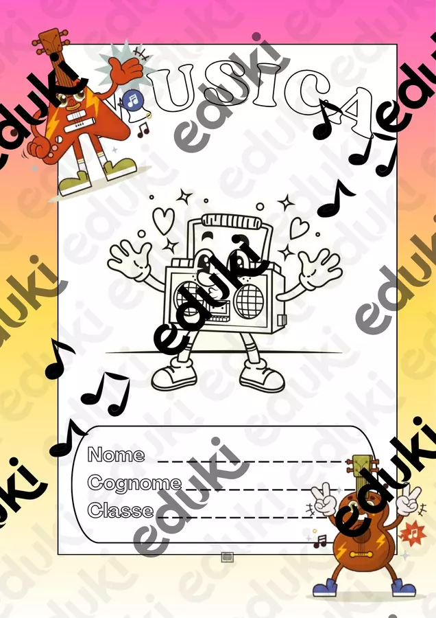 COPERTINA QUADERNO DI MUSICA – RADIO – Materiale di supporto/inclusione - COPERTINA QUADERNO DI MUSICA – RADIO – - La scuola di Oscar - Pagina di copertina