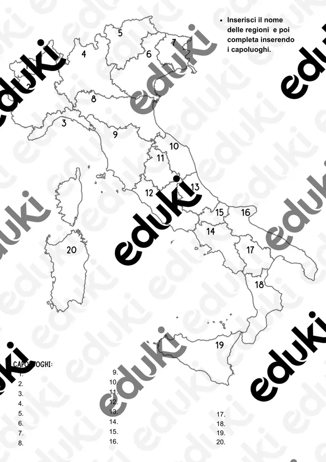 cartina muta regioni e capoluoghi d'Italia Esercizi - cartina muta regioni e capoluoghi d'Italia - Maestra Maldestra - Pagina di copertina