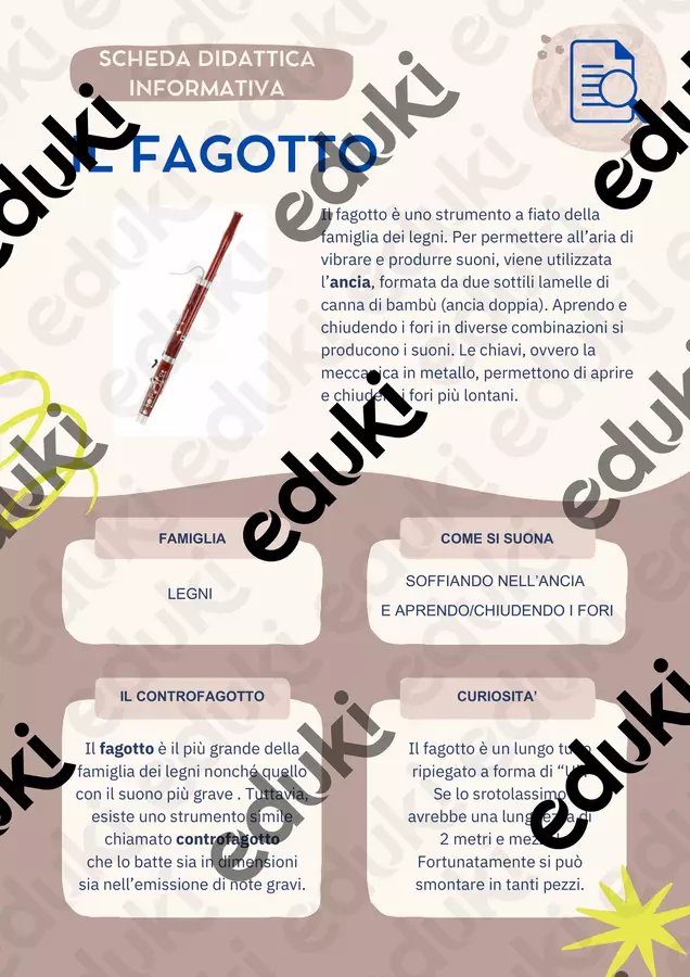 Il fagotto: schede didattiche e di ascolto (con audio mp3) Esercizi - Il fagotto: schede didattiche e di ascolto (con audio mp3) - Raffaele Maltoni - direfaremusicare - Pagina di copertina