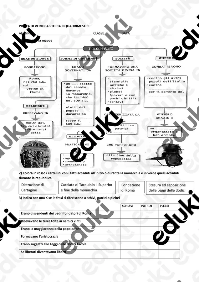 PROVA DI VERIFICA STORIA classe quinta II QUADRIMESTRE pdf Compiti in classe/Test - PROVA DI VERIFICA STORIA classe quinta II QUADRIMESTRE pdf - EDULIA - Pagina di copertina