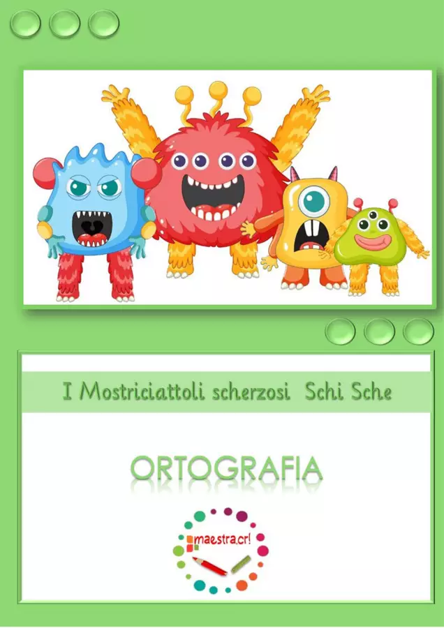 I Mostriciattoli scherzosi Schi Sche Esercizi - I Mostriciattoli scherzosi Schi Sche - maestra.cri - Pagina di copertina