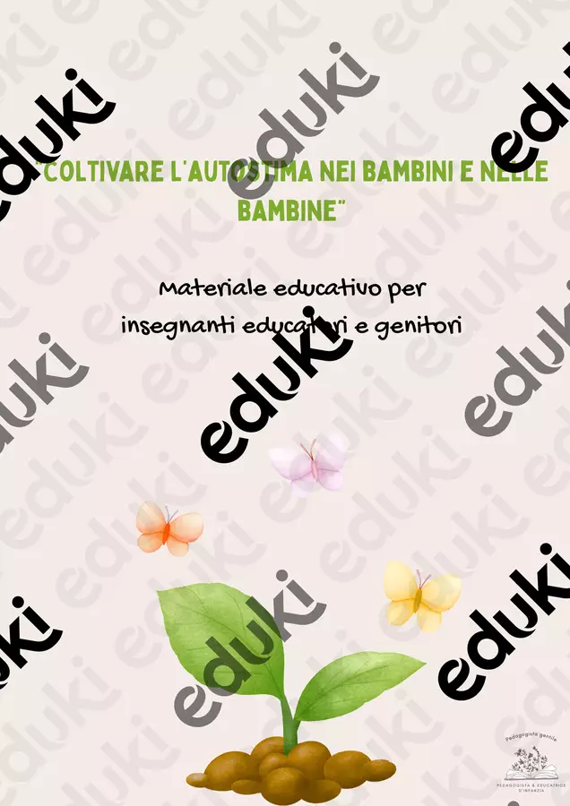 "Coltivare l'autostima" - Materiale per insegnanti,educatori e genitori Flashcard - "Coltivare l'autostima" - Materiale per insegnanti,educatori e genitori - Pedagogista gentile - Pagina di copertina