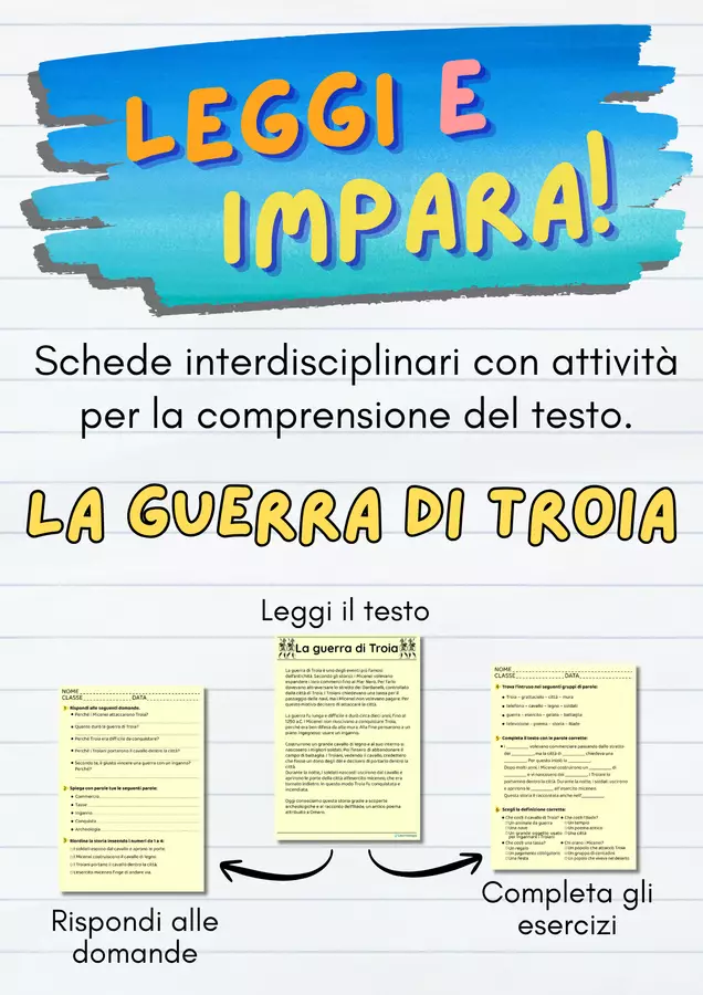 La guerra di Troia - Scheda interdisciplinare Esercizi - La guerra di Troia - Scheda interdisciplinare - Learnimaps - Pagina di copertina