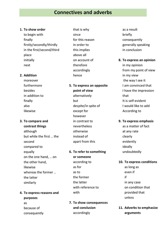 Connectives, useful phrases for writing (Connettivi, espressioni utili per la scrittura) Esercizi - Connectives, useful phrases for writing (Connettivi, espressioni utili per la scrittura) - Mrs. Team English - Pagina di copertina