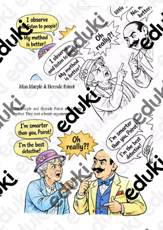 Comparativi e superlativi con Miss Marple e Poirot Schede informative - Comparativi e superlativi con Miss Marple e Poirot - Teacher Annalisa - Pagina di copertina