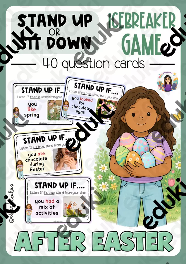 After Easter Break (Stand up if) Flashcard - After Easter Break (Stand up if) - Albaeduvibes - Pagina di copertina