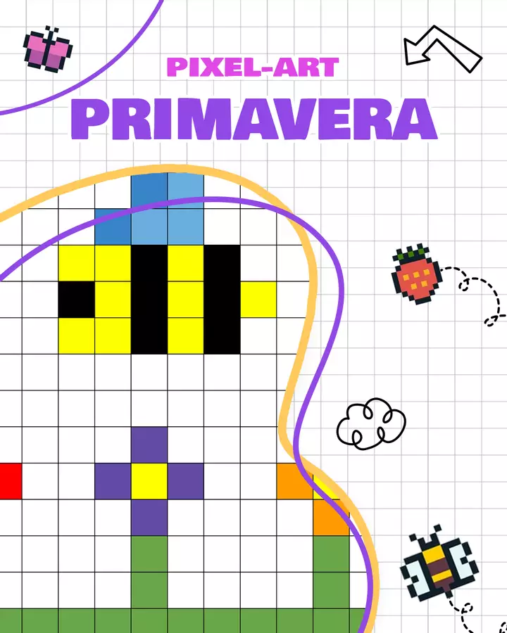 Le stagioni in Pixel Art - La primavera Schede informative - Le stagioni in Pixel Art - La primavera - Maestro Francesco - Pagina di copertina