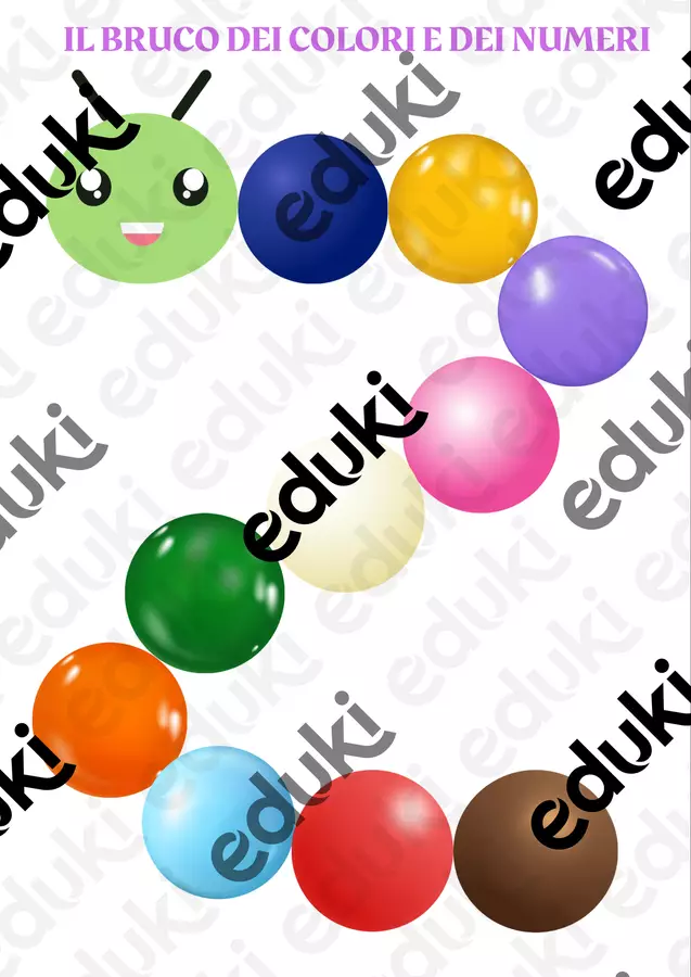 Il bruco dei colori e dei numeri Esercizi - Il bruco dei colori e dei numeri - CreaLabFrancy86 - Pagina di copertina