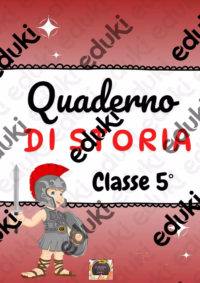 QUADERNO DI STORIA – Classe V – Materiale di supporto/inclusione - QUADERNO DI STORIA – Classe V – - La scuola di Oscar - Pagina di copertina