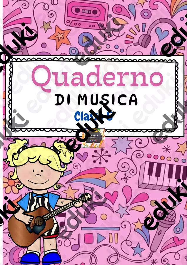 QUADERNO DI MUSICA – Classe V – con matrici Materiale di supporto/inclusione - QUADERNO DI MUSICA – Classe V – con matrici - La scuola di Oscar - Pagina di copertina