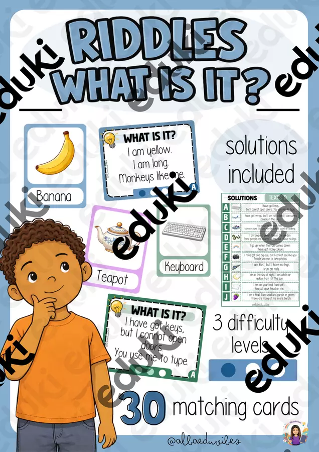 Indovinelli - Riddles Flashcard - Indovinelli - Riddles - Albaeduvibes - Pagina di copertina