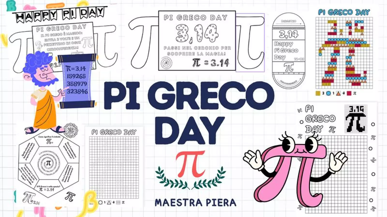 🍎 PI GRECO DAY CON MAESTRA PIERA! 🥧🔢 Altro tipo di materiale - 🍎 PI GRECO DAY CON MAESTRA PIERA! 🥧🔢 - MaestraPiera - Pagina di copertina
