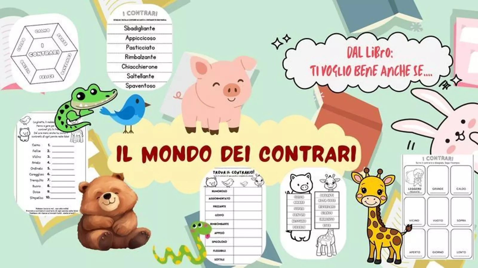 IL MONDO DEI CONTRARI: schede didattiche MAESTRA PIERA Esercizi - IL MONDO DEI CONTRARI: schede didattiche MAESTRA PIERA - MaestraPiera - Pagina di copertina