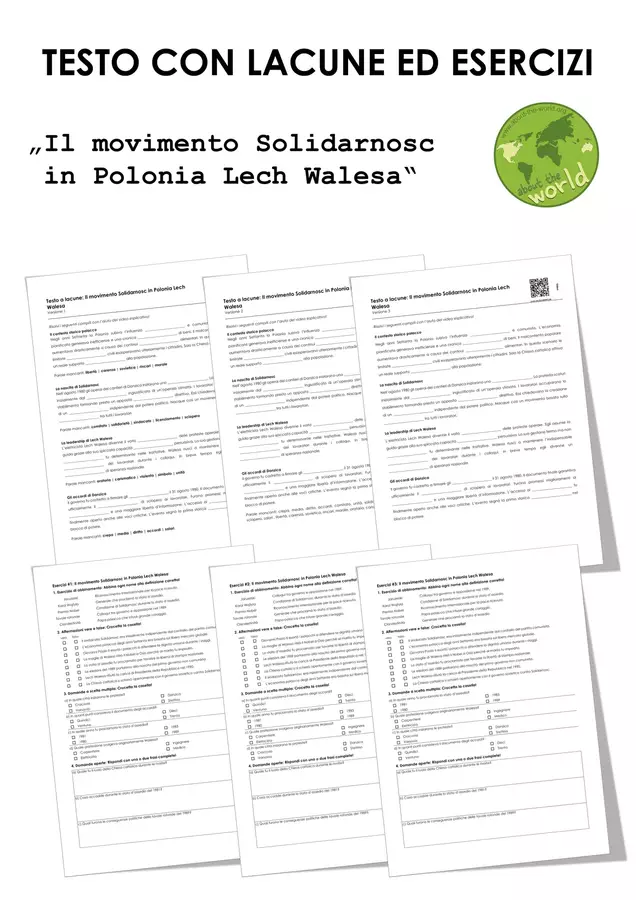 Il movimento Solidarnosc in Polonia Lech Walesa Esercizi - Il movimento Solidarnosc in Polonia Lech Walesa - musEducation.org | about-the-world.org - Pagina di copertina