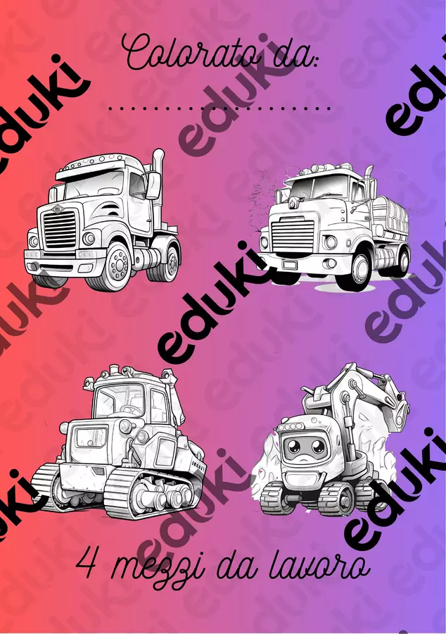 Disegni da Colorare: Camion e Mezzi di Lavoro Altro tipo di materiale - Disegni da Colorare: Camion e Mezzi di Lavoro - Colorando - Pagina di copertina