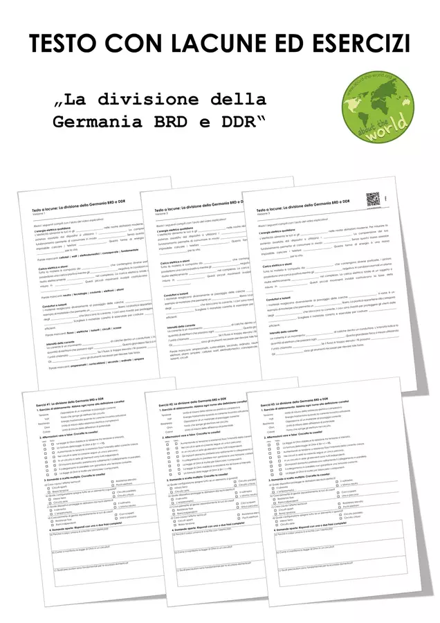 La divisione della Germania BRD e DDR Esercizi - La divisione della Germania BRD e DDR - musEducation.org | about-the-world.org - Pagina di copertina
