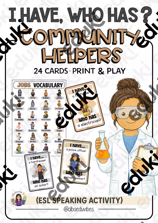 Jobs ( I have.. who has..?) Game Flashcard - Jobs ( I have.. who has..?) Game - Albaeduvibes - Pagina di copertina