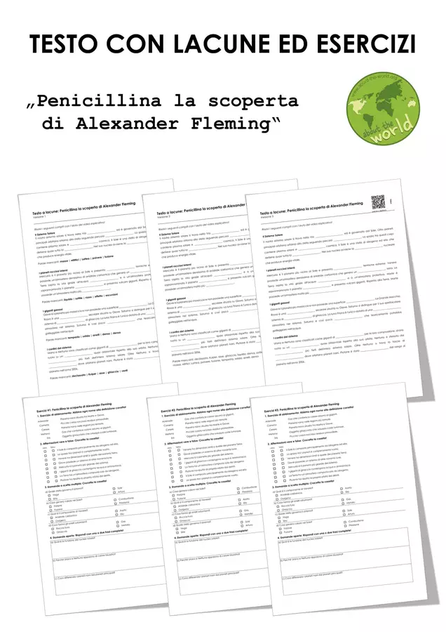 Penicillina la scoperta di Alexander Fleming Esercizi - Penicillina la scoperta di Alexander Fleming - musEducation.org | about-the-world.org - Pagina di copertina